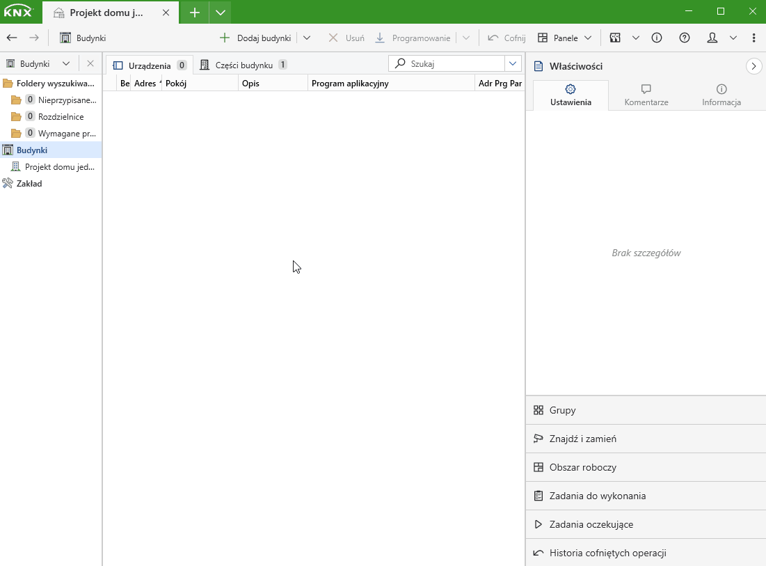 Wybieranie struktury budynku