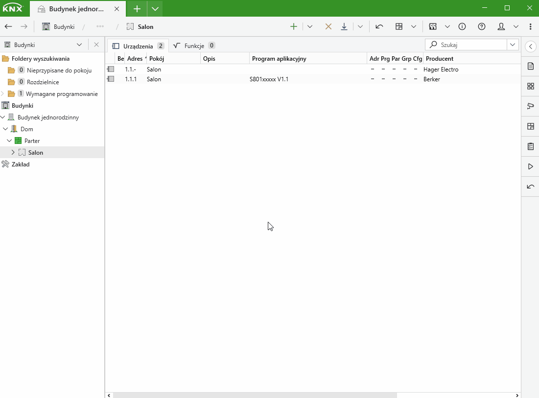 Dodawanie urządzeń - aktor ściemniający